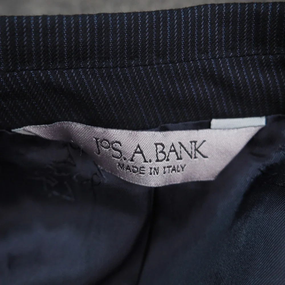 Jos A Bank Blazer Mens 38R Navy Signature Platinum Wool Italy Business Classic